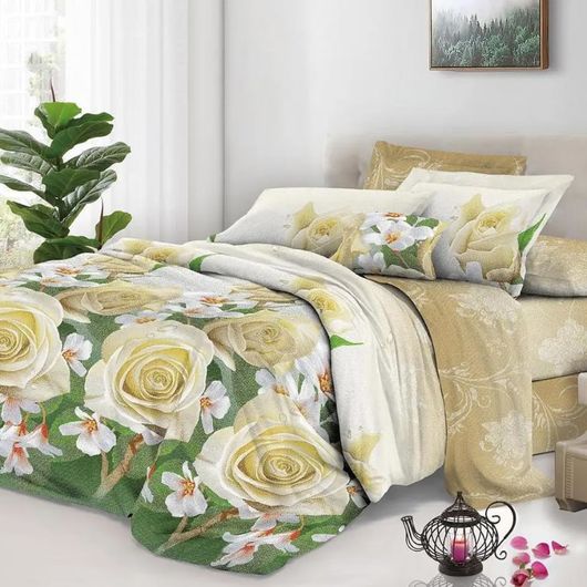 Комплект постельного белья Мирабелла Утренняя Роза, Колір комплекту: Троянда Ранкова, Розмір: 1,5 спальний, Розмір наволочки: 50*70