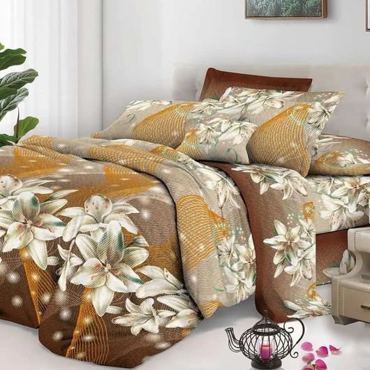 Комплект постельного белья Примавера, Лилии, Цвет комплекта: Лилия , Размер: 1,5 спальный, Размер наволочки: 70*70