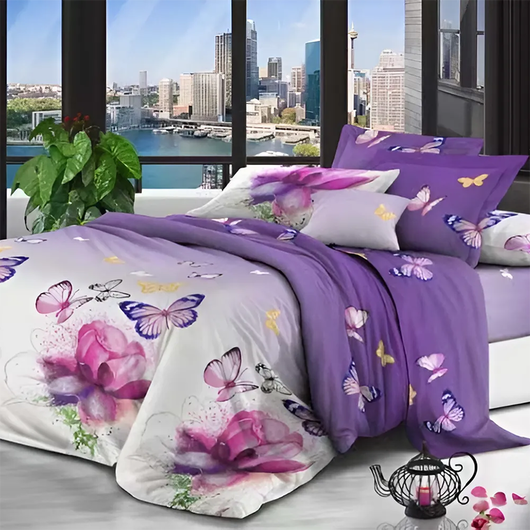 Комплект постельного белья Примавера, Бабочки, Цвет комплекта: Бабочки , Размер: 2 спальный, Размер наволочки: 50*70