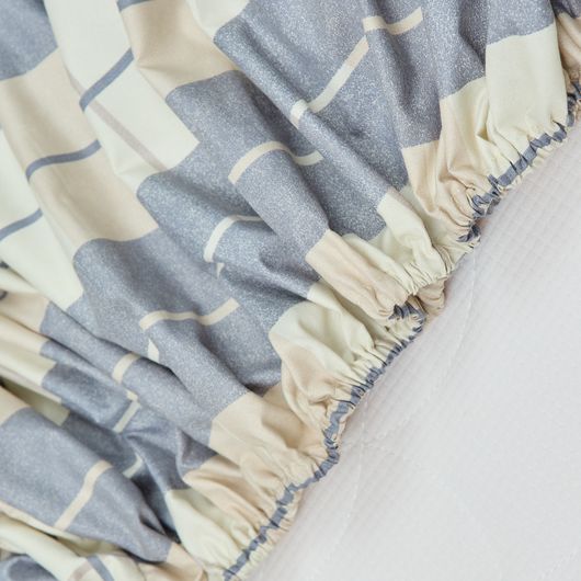 Простыни на резинке Мелодия, клетка, Цвет: Клетка , Длина: 200см, Ширина: 90см, изображение 5